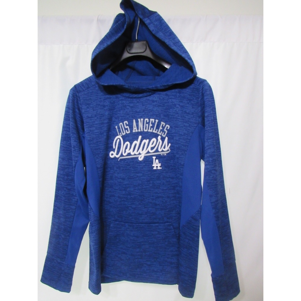 Los Angeles Dodgers World Champion Blue Majestic Polyester Hands Hoodie Sz L